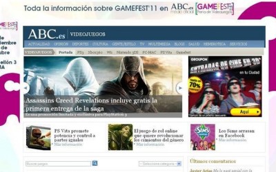 ABC.es, medio oficial del Gamefest, lanza un canal de videojuegos