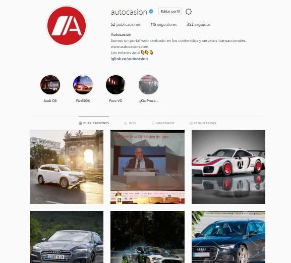 Autocasión ha abierto su perfil de Instagram